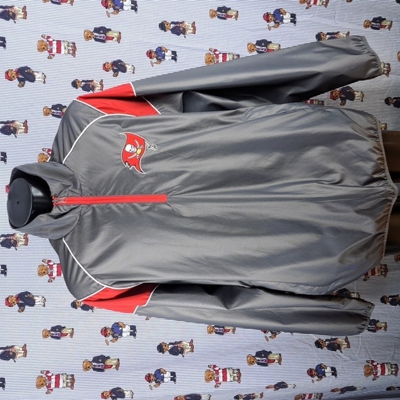 Tampa Bay Buccaneers embroidered pewter & red pullover windbreaker 2XL jacket - Picture 2 of 8